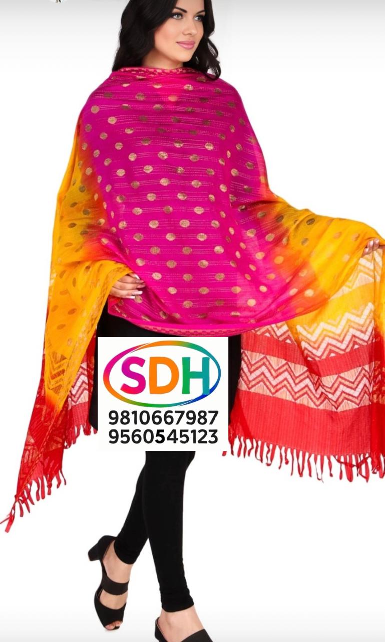 Pink Butti Designer Dupatta swatch