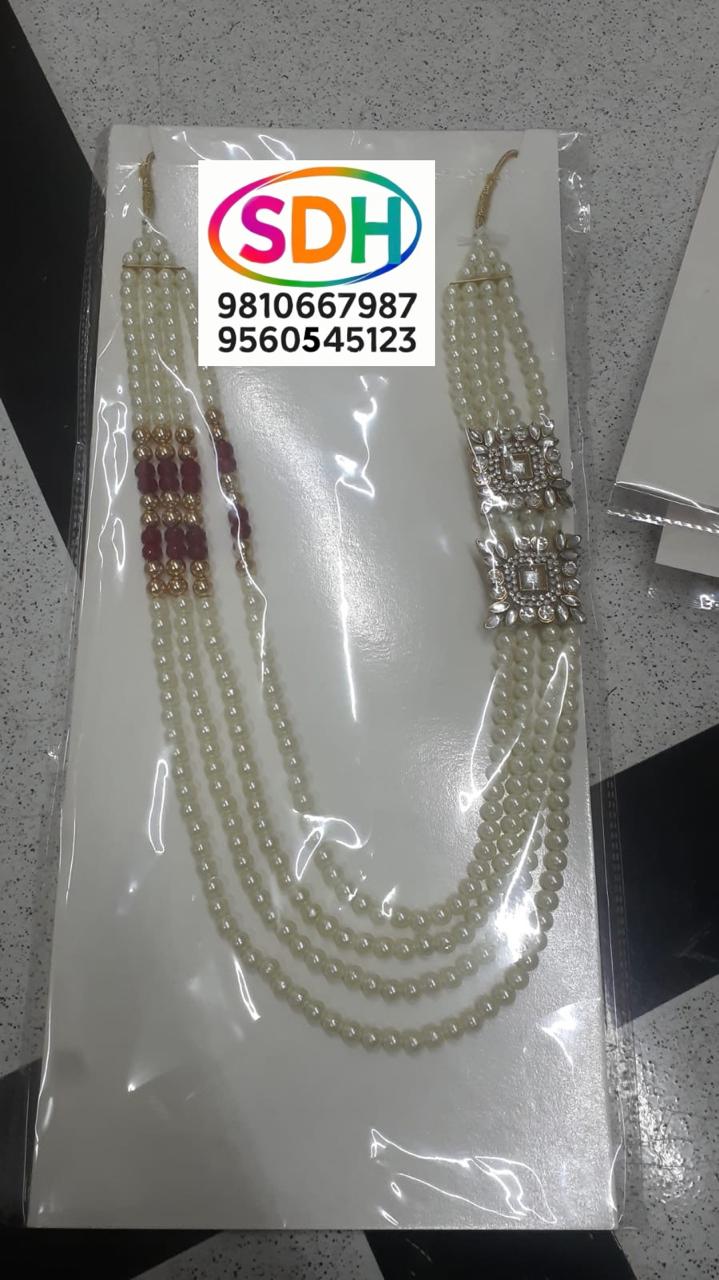 Four Line Pearl Ruby Mala swatch