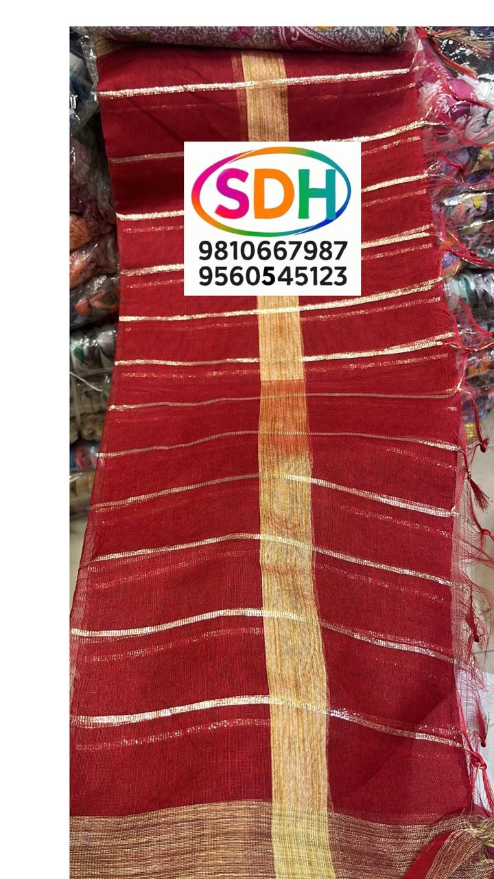 Zari Stripe Kota Dupatta swatch