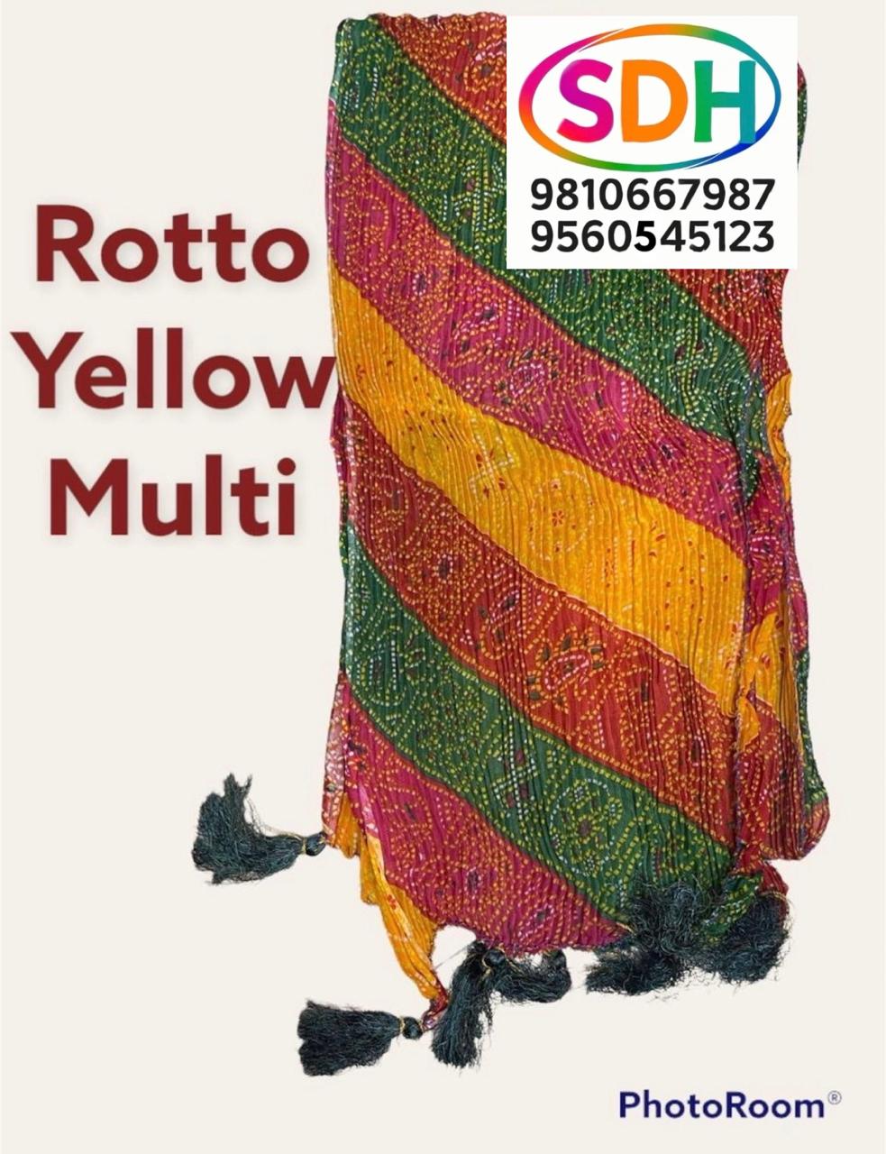 Rotto Yellow Multi Dupatta swatch