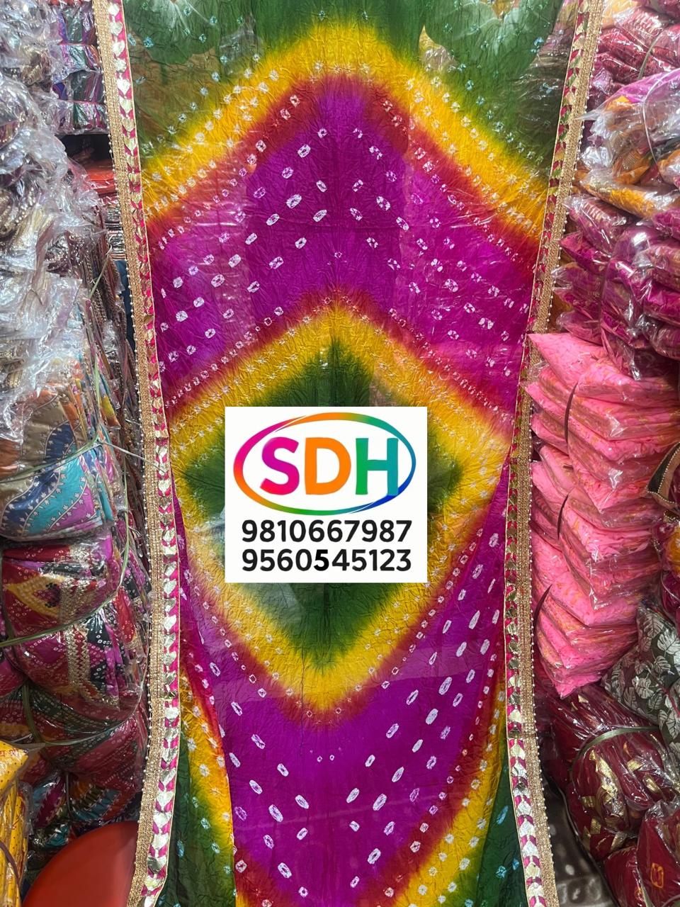 Shibori Bandhani Dupatta swatch