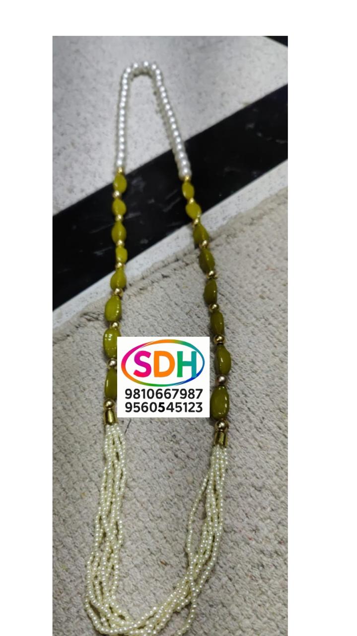 Olive Stone Pearl Mala swatch